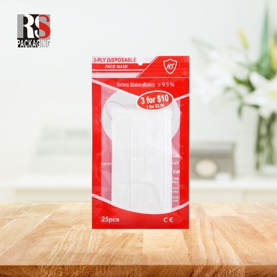 RS31-1 3 لایه لایه بندی شده پولی کیسه پلاستیکی زیپ قفل بسته بندی کیسه برای ماسک صورت