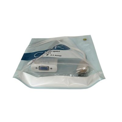 بسته بندی خط سیم شفاف ایستاده بسته زیپ ضد رطوبت برای بسته بندی کابل USB